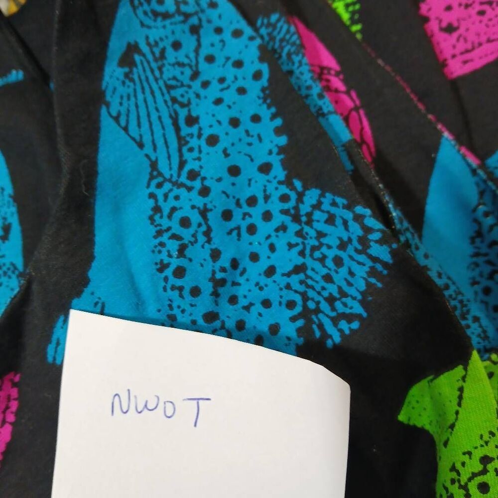 90's vintage betsy Johnson trout fish dress neon green pink stretch - Picture 5 of 10